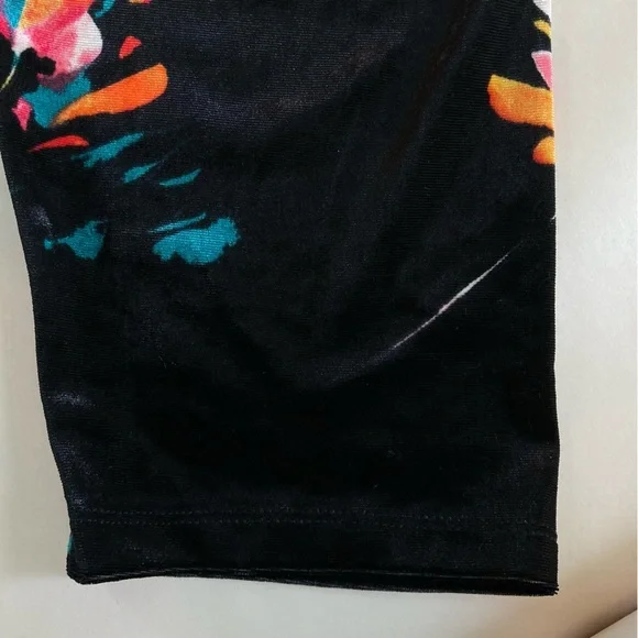 Boutique Velvet A-Line Black Dark Floral Choker Dress (Size 1X) - Picture 6 of 10